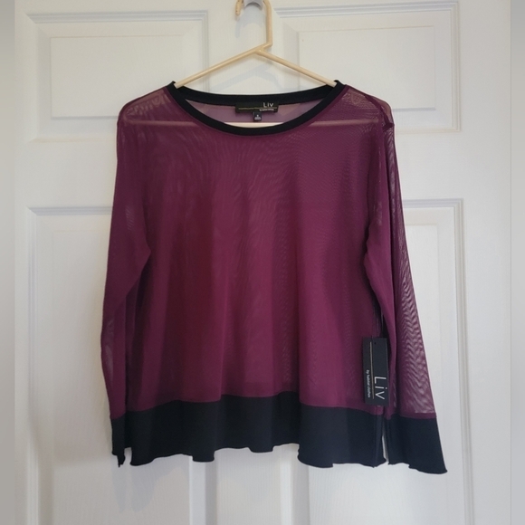 Liv By Habitat Clothes Long Sleeve Sheer Top - Picture 2 of 6